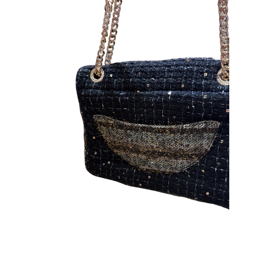Minime Paris Black/White/Gold Tweed Med Sac