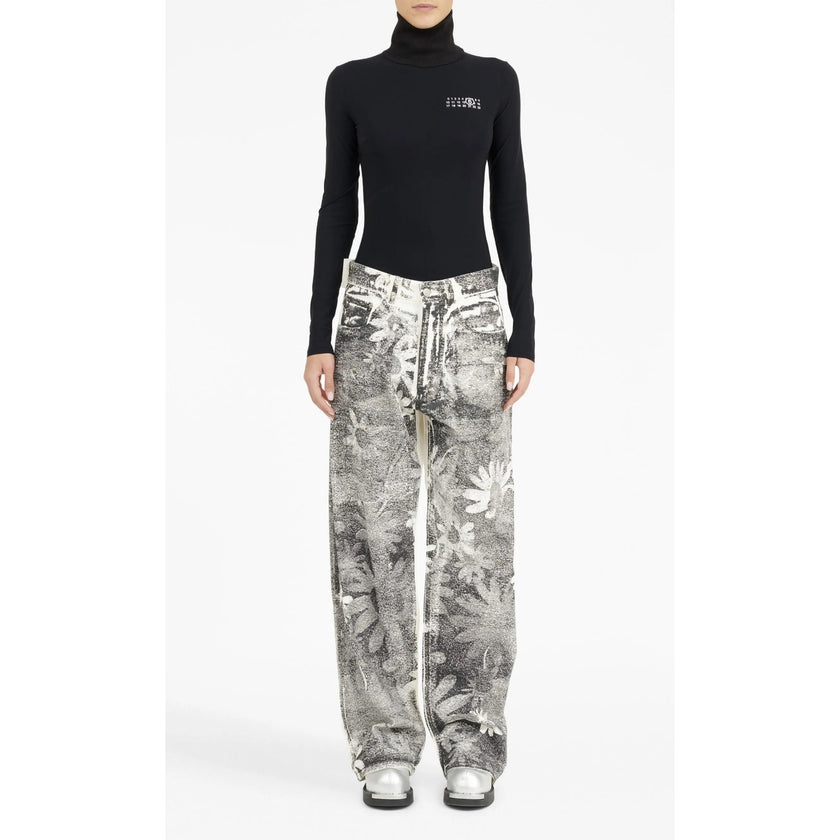MM6 Maison Margiela Graphic Print Tapered Leg Trousers