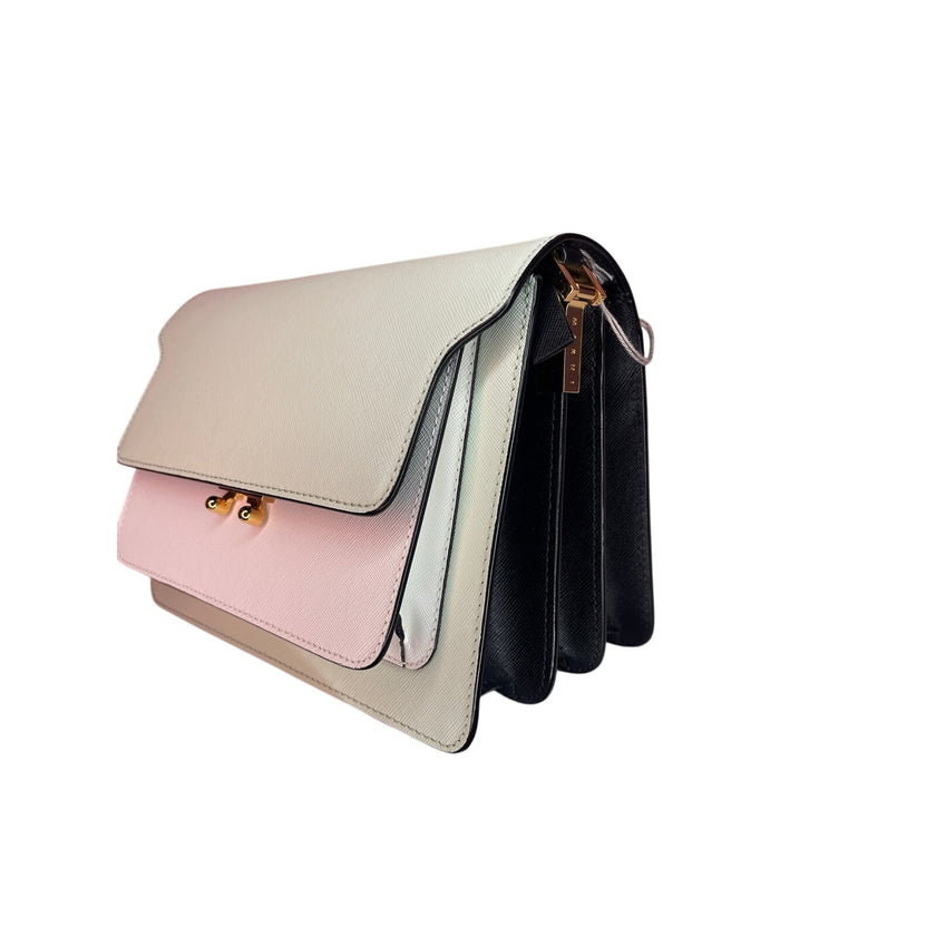 Marni Trunk Bag Tri-Color Saffiano Leather NWT