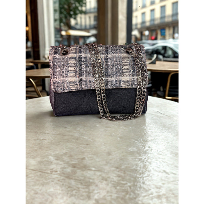 Minime Paris Tweed and Denim Medium Sac NWOT