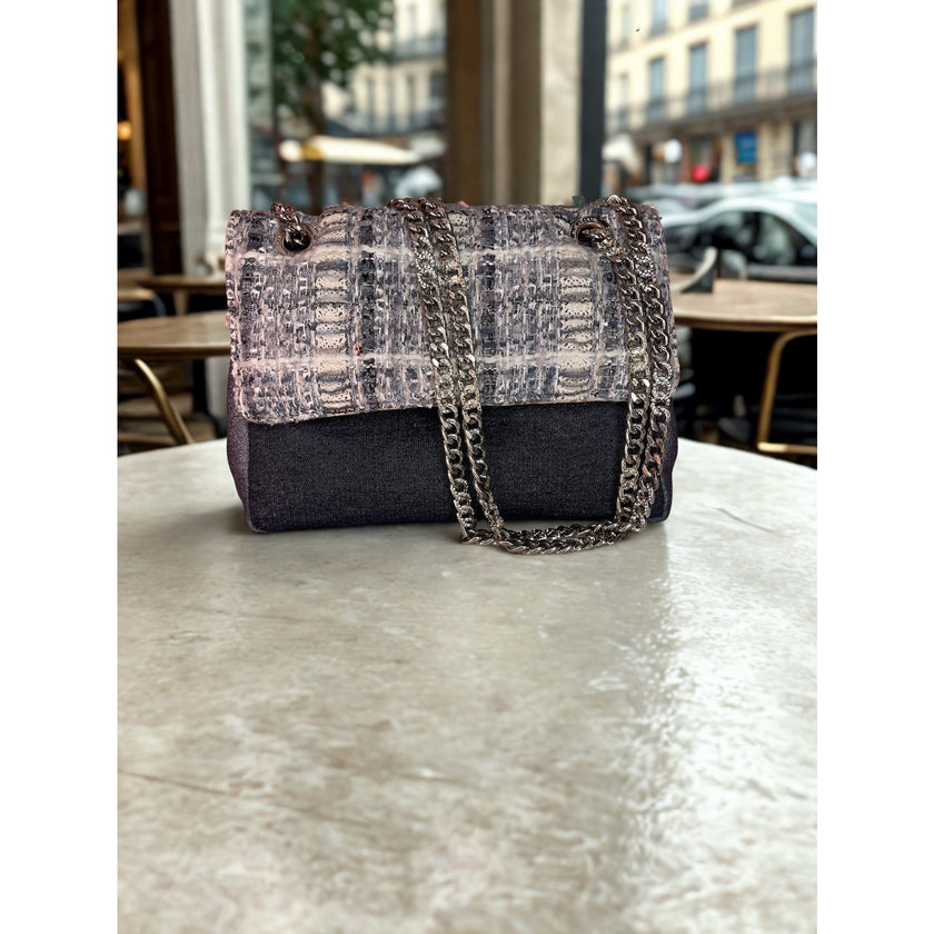 Minime Paris Tweed and Denim Medium Sac NWOT
