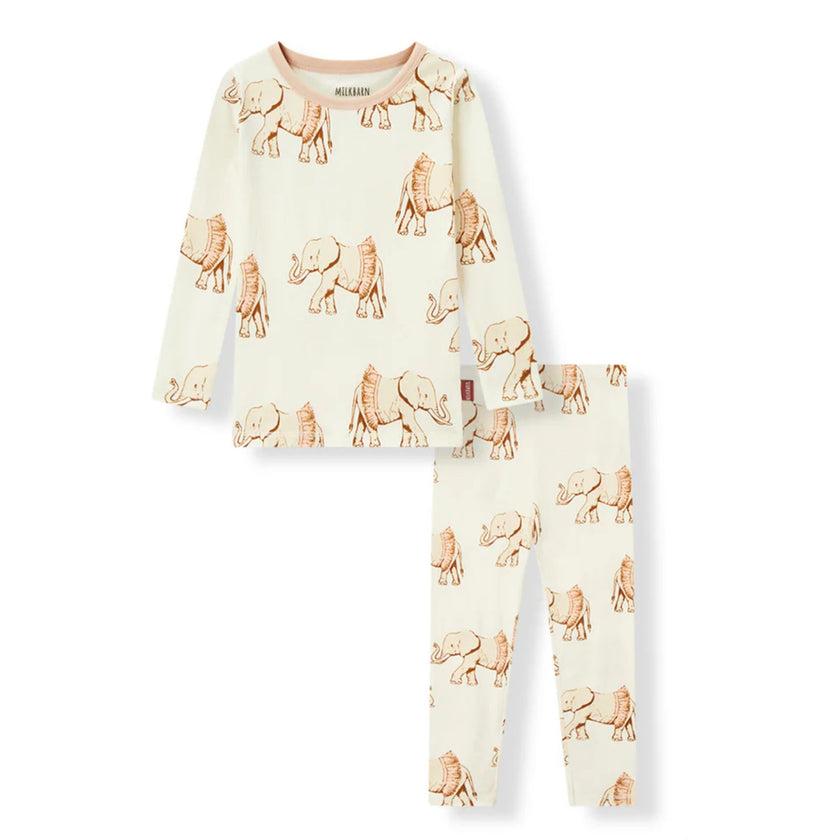 MILKBARN 12-18 Months Tutu Elephant Stretch Long Sleeve Two Piece Pajama Set NWT