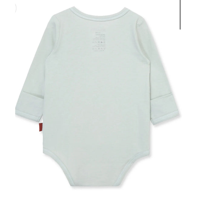 MILKBARN 12-18 Months Slate Blue Stretch Crossover Long Sleeve One Piece