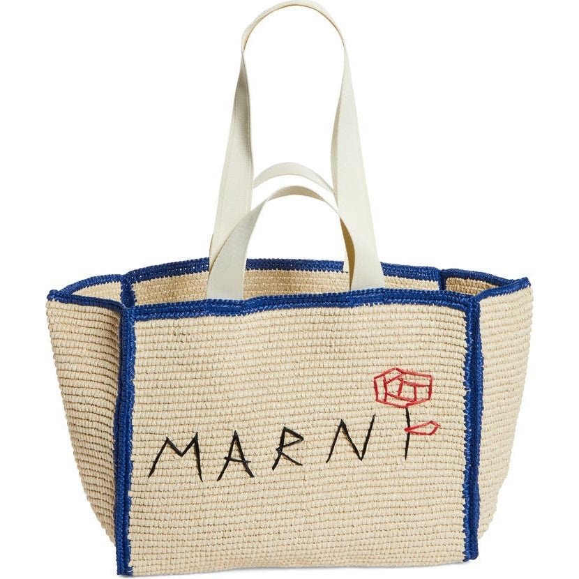Marni, Mending Woven Faux Raffia Tote, Large, NWT