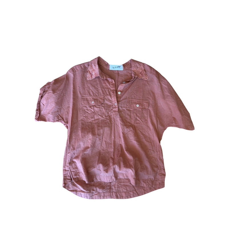 Nu Vintage, Cotton Collar Detail Top, NWOT, Size Small