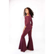 Yoga Democracy, Open Shoulder Top, Maroon