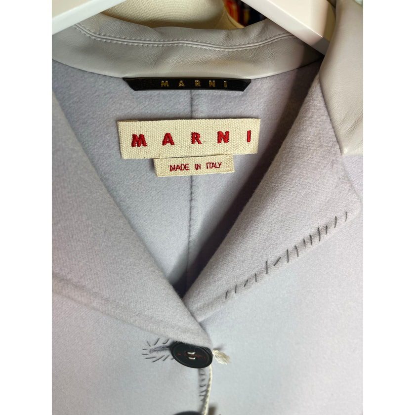 Marni Lilac Wool Cashmere Belted Coat – Made in Italy, Size 40 NWT