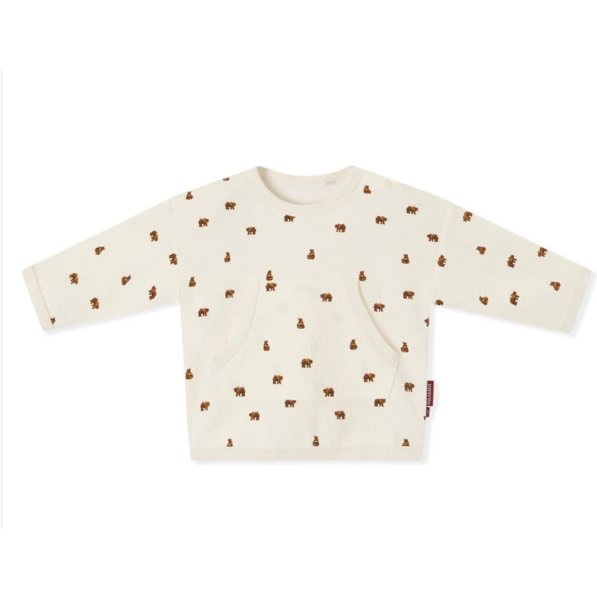 Milkbarn Little Bear Waffle Knit Top, 2T-3T