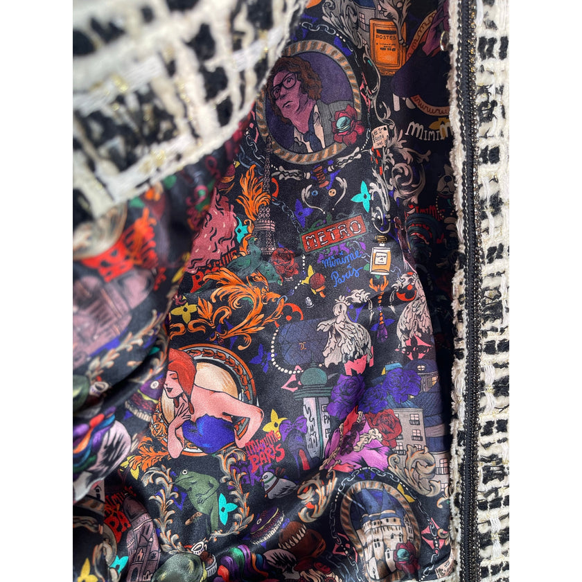 Minime Paris, Black and White Cropped Tweed Blazer NWOT Medium