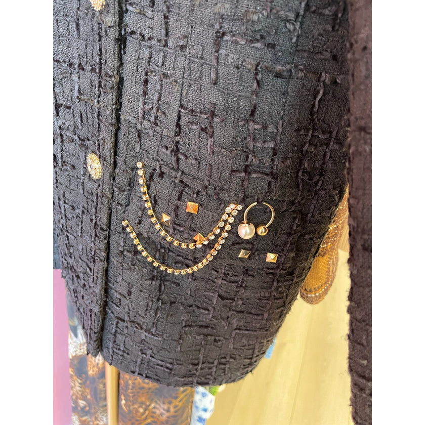 Minime Paris Tweed Oversized Double Breasted Blazer NWOT Large