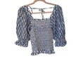 Oliphant Smocked Top, NWT,  Flora Blue
