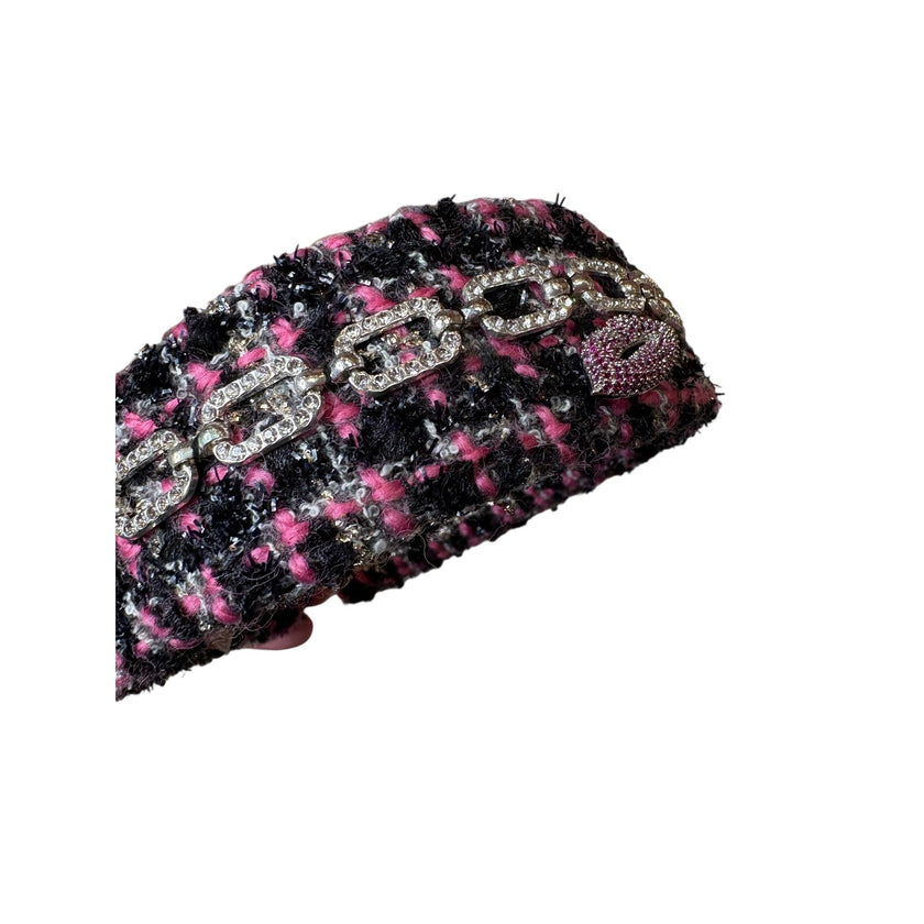 Minime Paris, Handmade Pink and Black Tweed Headband