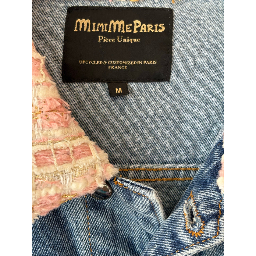 Minime Paris, Denim and Pink Tweed Jacket NWOT Med