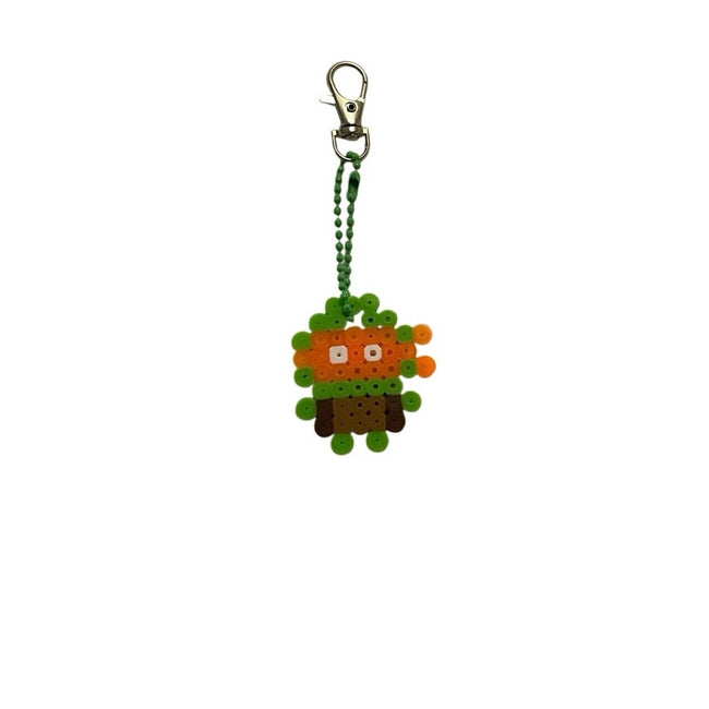 Handmade Fuse Bead Pixel Turtle Keychain 🌿🎮