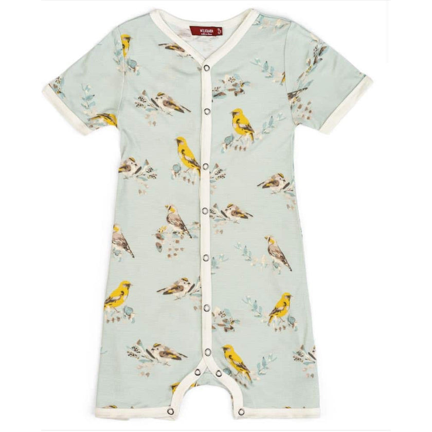 MILKBARN Blue Bird Bamboo Shortall NWT 6-12 Months