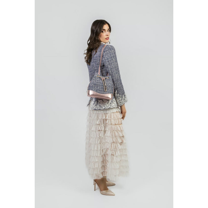 Minime Paris Denim Tweed and Lace Detail Blazer