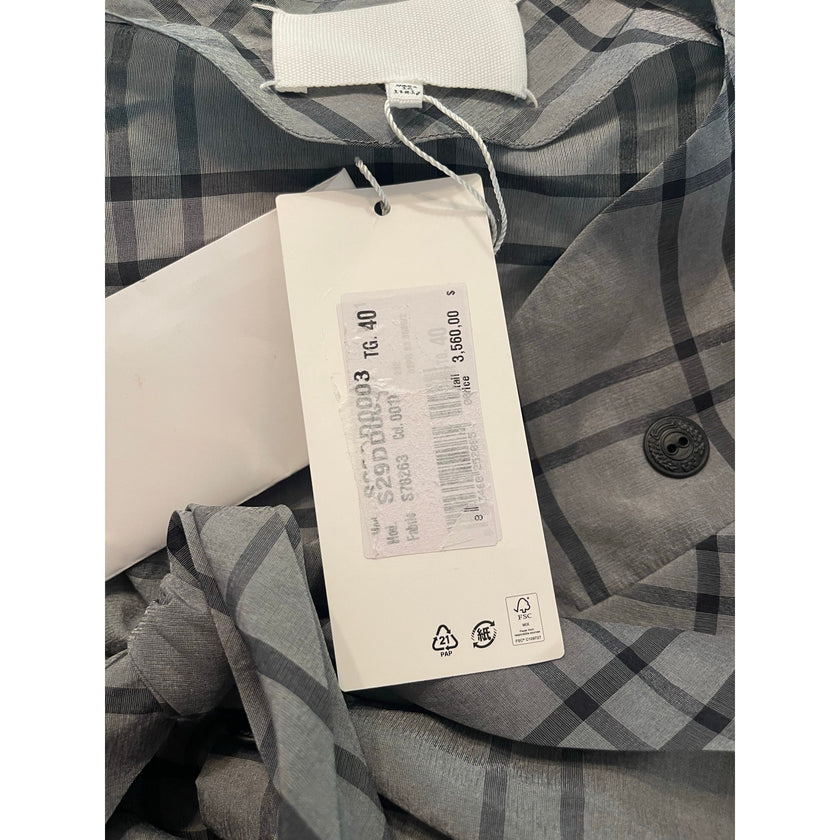 Maison Margiela Plaid/Velvet Midi Dress, Size 40 NWT