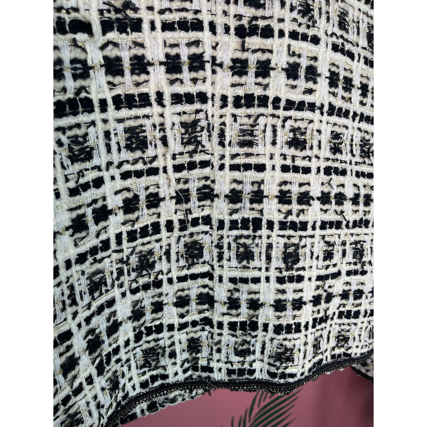 Minime Paris, Black and White Cropped Tweed Blazer NWOT Medium