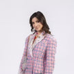 Minime Pink Tweed And Lace Blazer