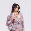 Minime Pink Tweed And Lace Blazer