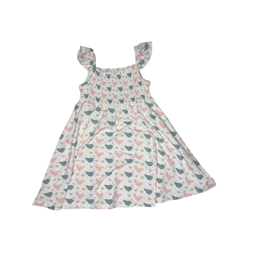Sweet Bamboo, Pink Farm Hens Smocked Vintage Dress, NWT, 4yrs