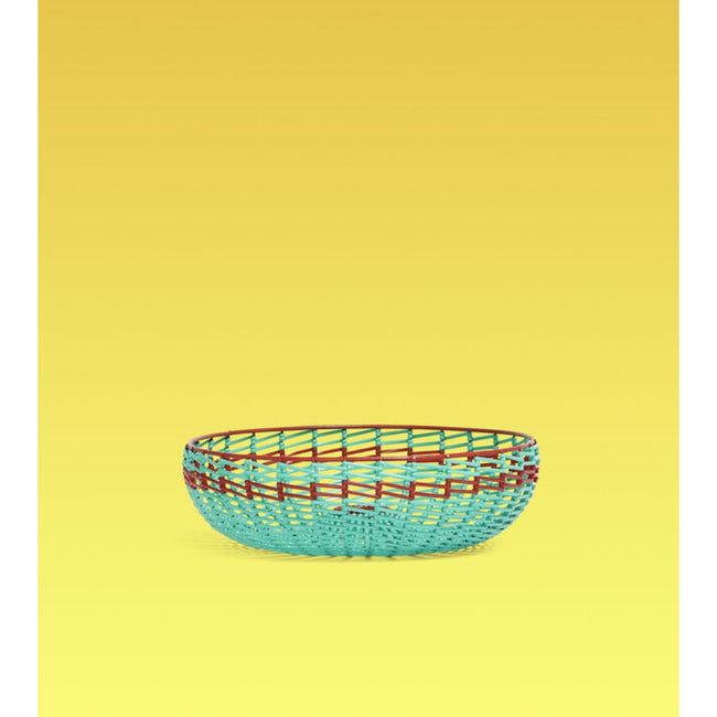 Marni Market Large Basket, Turquoise and Burgundy