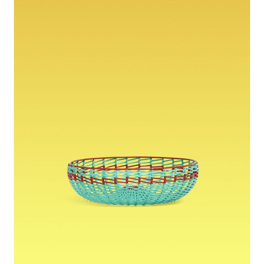 Marni Market Large Basket, Turquoise and Burgundy