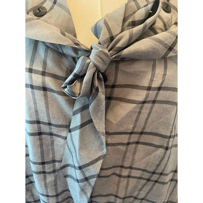 Maison Margiela Plaid/Velvet Midi Dress, Size 40 NWT