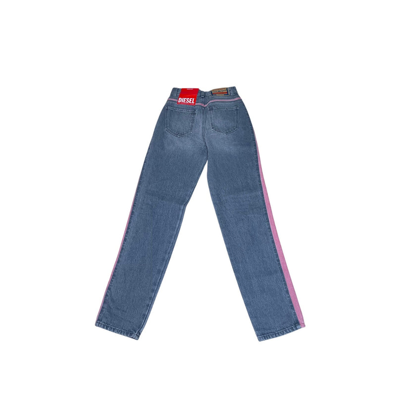 ✨ Diesel D-Pilut Two-Tone Jeans Sz 24 NWT – Grey & Red Straight Leg Denim