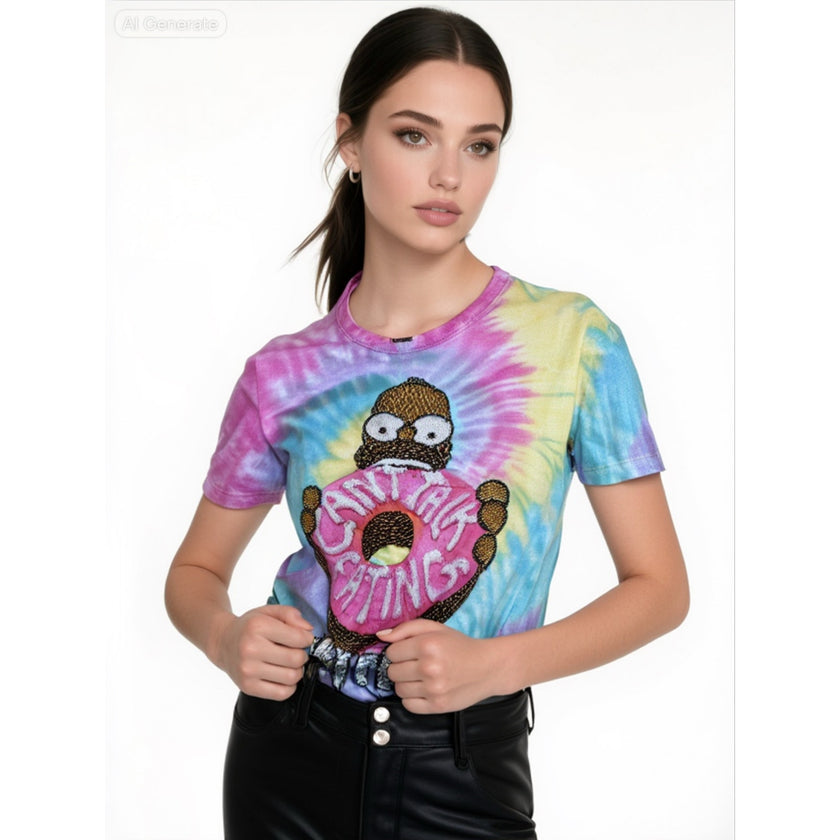 Minime Paris, Upcycled Homer Simpson TShirt Med