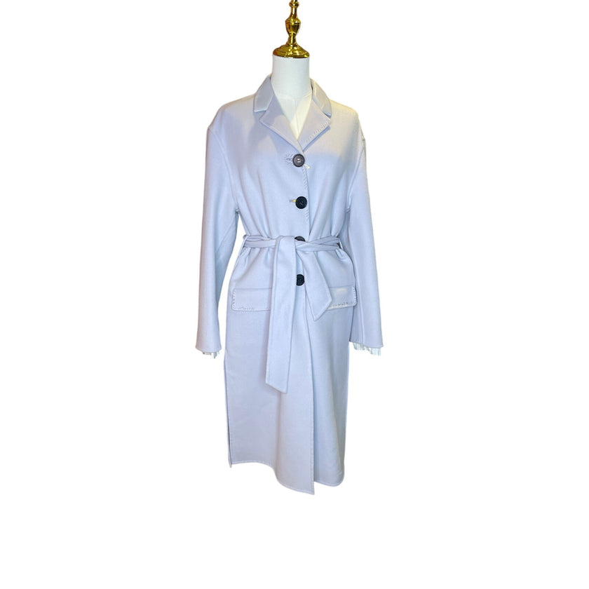 Marni Lilac Wool Cashmere Belted Coat – Made in Italy, Size 42 NWT