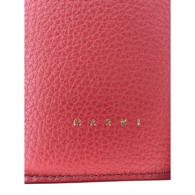 Marni Brown/Red Bifold Wallet with Marbled Interior NWT