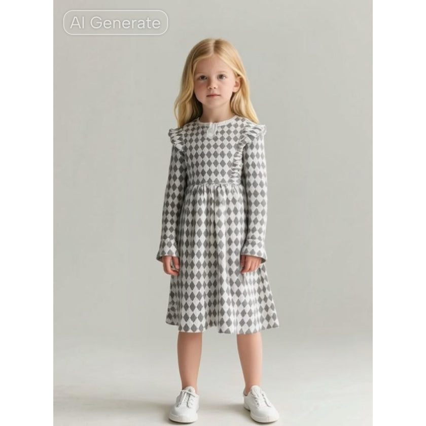 MakeMake Organics, Organic Long Sleeve Ruffle Dress, NWT, 2T