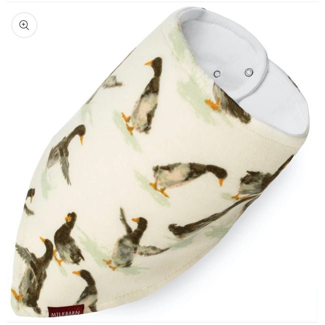 MIlkbarn Organic Cotton Kerchief Bib, Duck Print, NWT