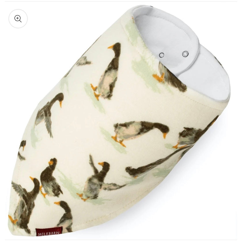 MIlkbarn Organic Cotton Kerchief Bib, Duck Print, NWT