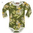 Milkbarn Bamboo Long Sleeve One Piece, Green Floral, NWT