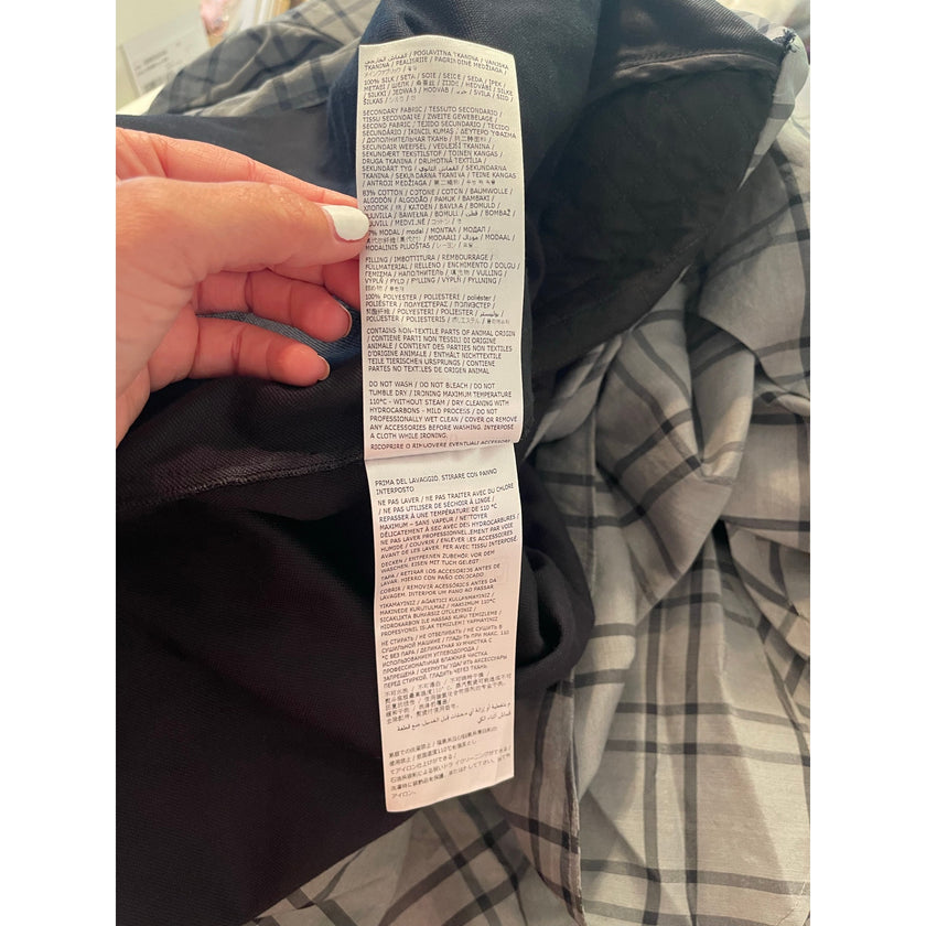 Maison Margiela Plaid/Velvet Midi Dress, Size 40 NWT