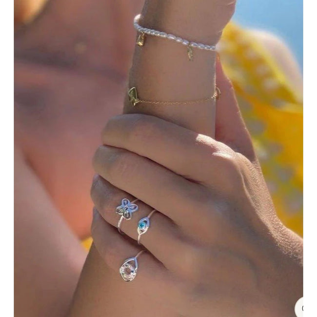 With Love Darling, Sterling Silver Rainbow Eye Ring