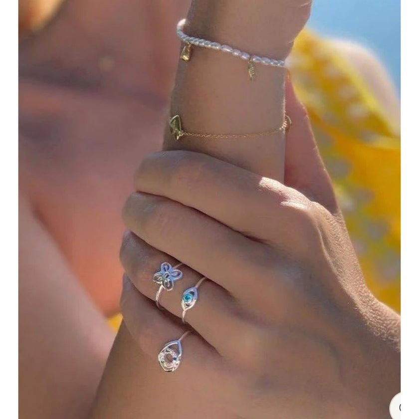 With Love Darling, Sterling Silver Rainbow Eye Ring